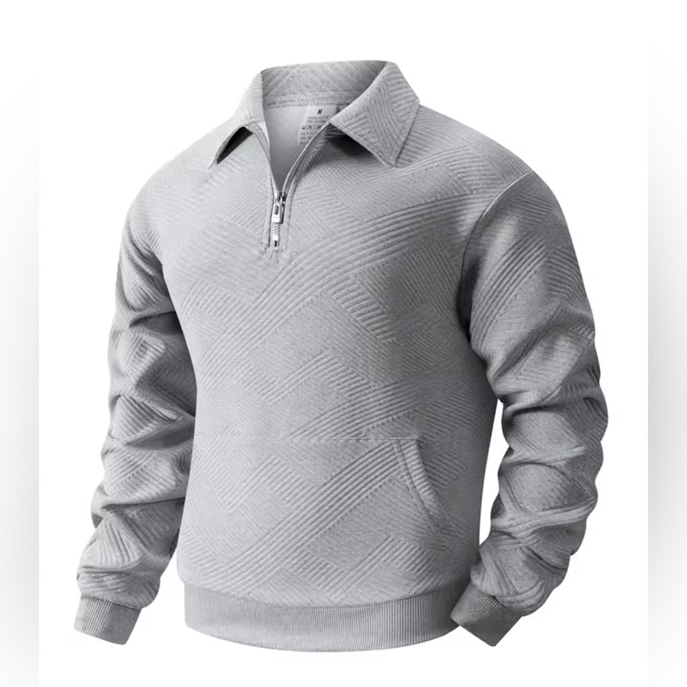 NEW $88 Textured Men's Quarter Zip Viral Sweater